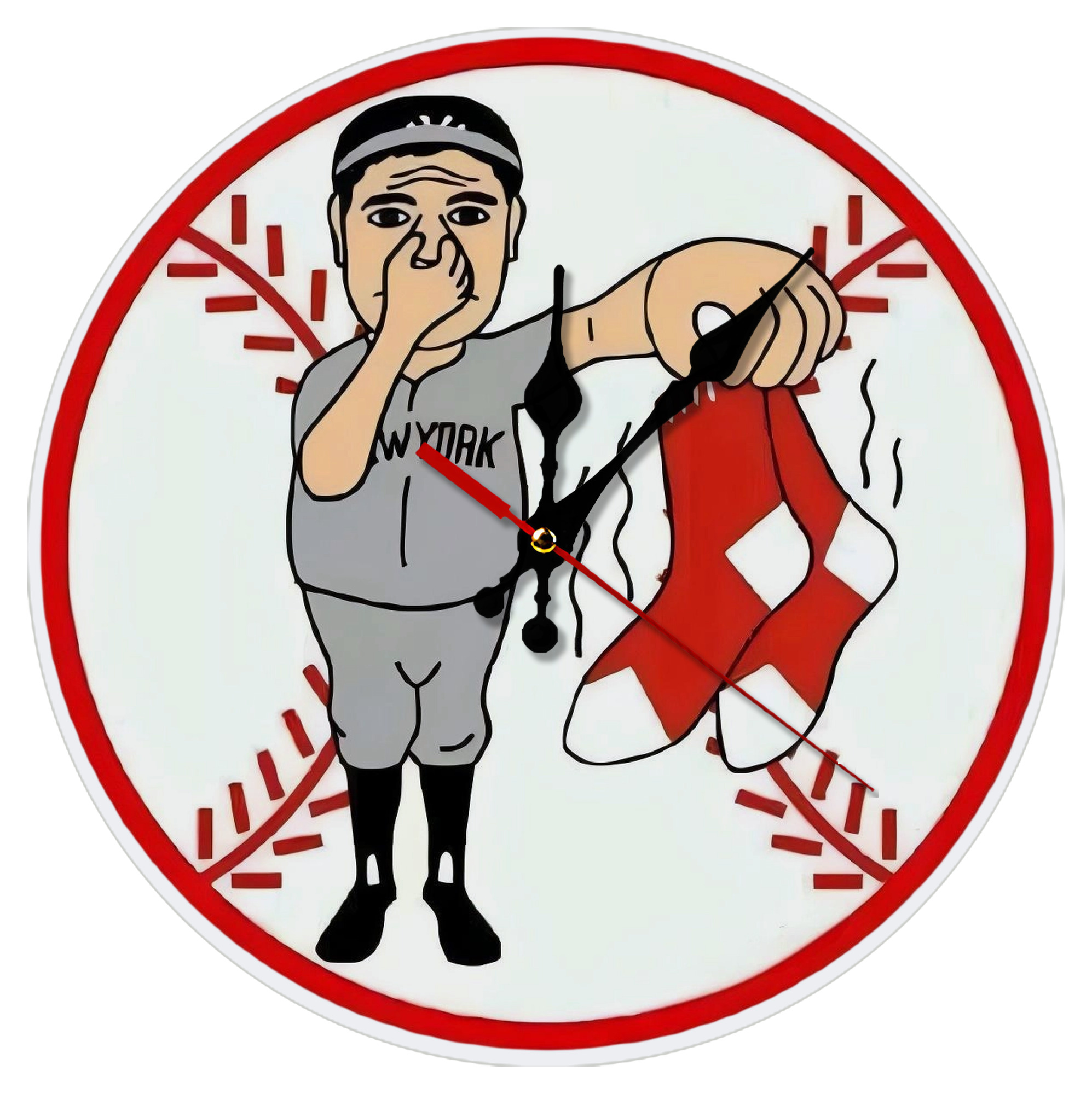 New York Yankees Duty Red Sox Silent Round Wall Clock – Modern & Stylish DIY Design, Durable Wood Construction, Easy To Install – Perfect For Office, Bedroom, Living Room, And More